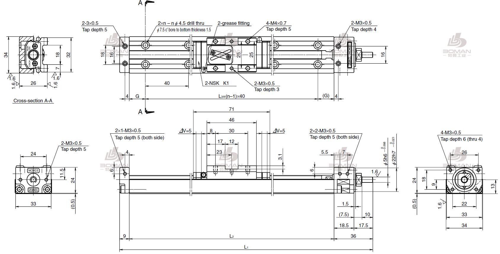 MCM03025H12K00-MCM导轨引动器