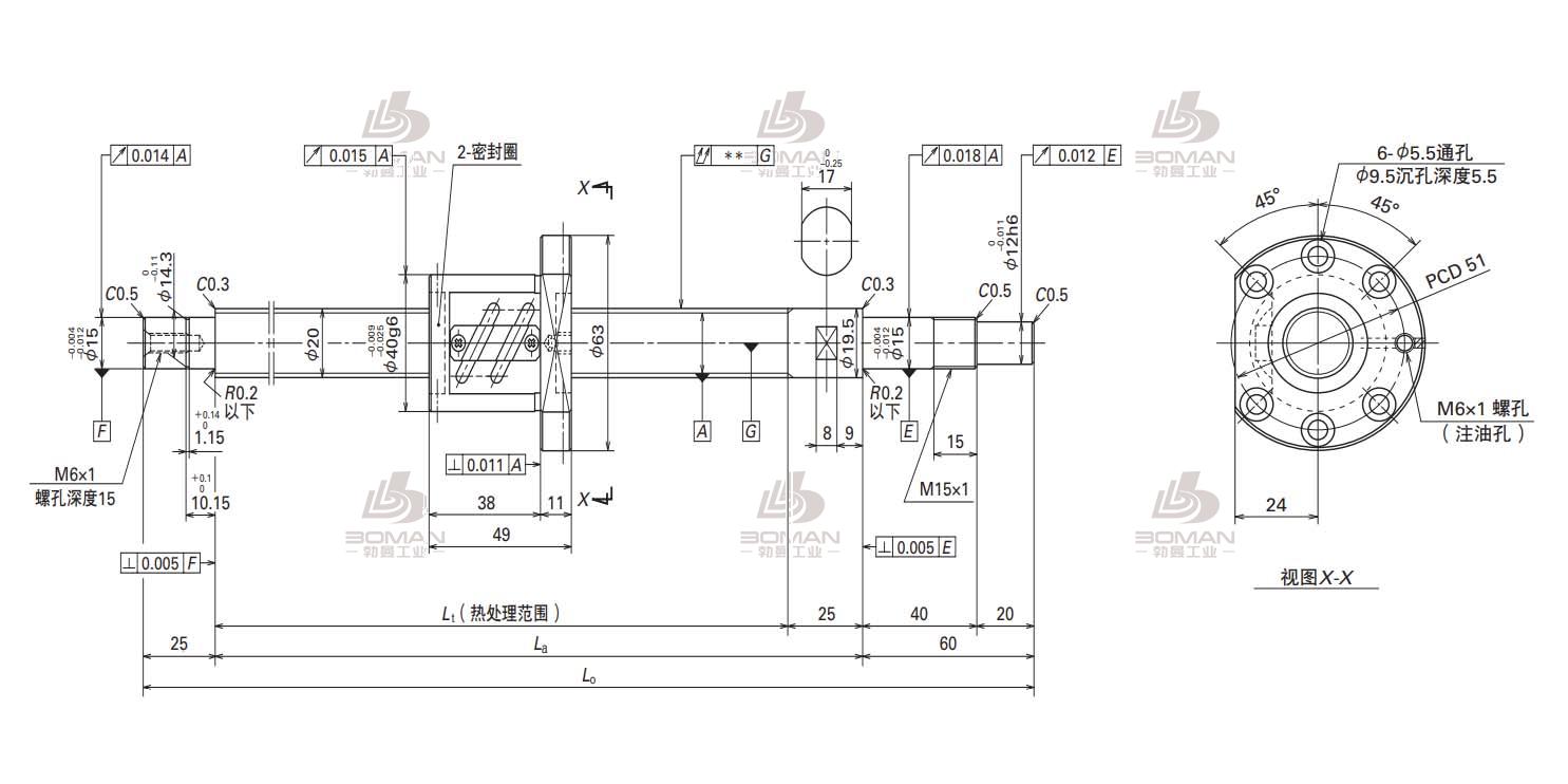 W2006SA-1P-C5Z4           5-MA标准滚珠丝杠