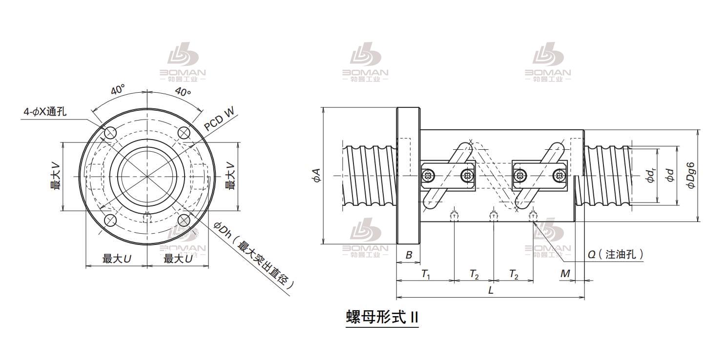 HTF4010-7.5-HTF注塑机滚珠丝杠