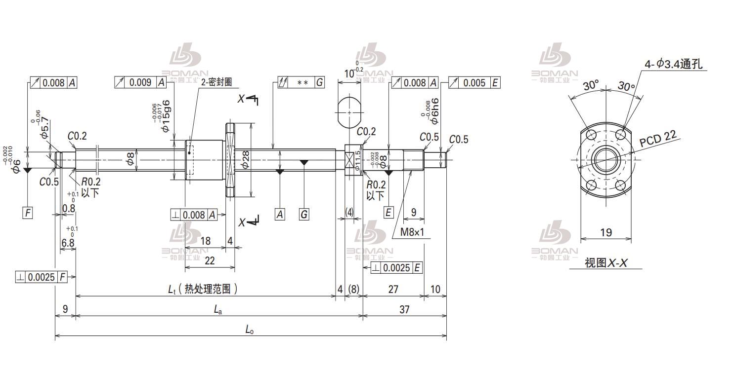 W0800MA-4Y-C3T1.5-FA标准滚珠丝杠