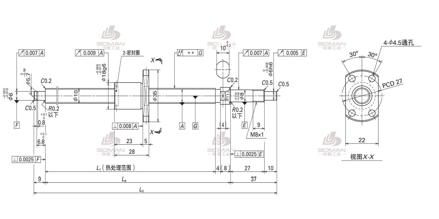 W1001MA-4Y-C3T2-SA标准滚珠丝杠