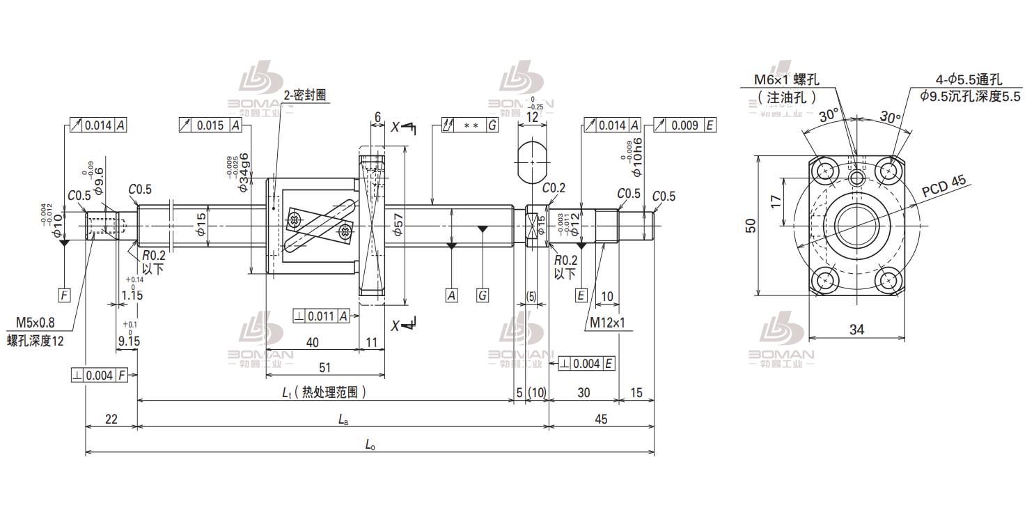 W1503FA-3P-C5Z10-轴端完成品滚珠丝杠