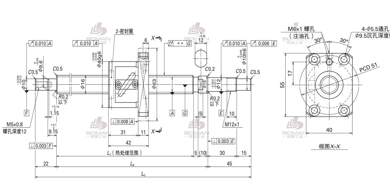 W1602FA-1P-C3Z5-FA标准滚珠丝杠