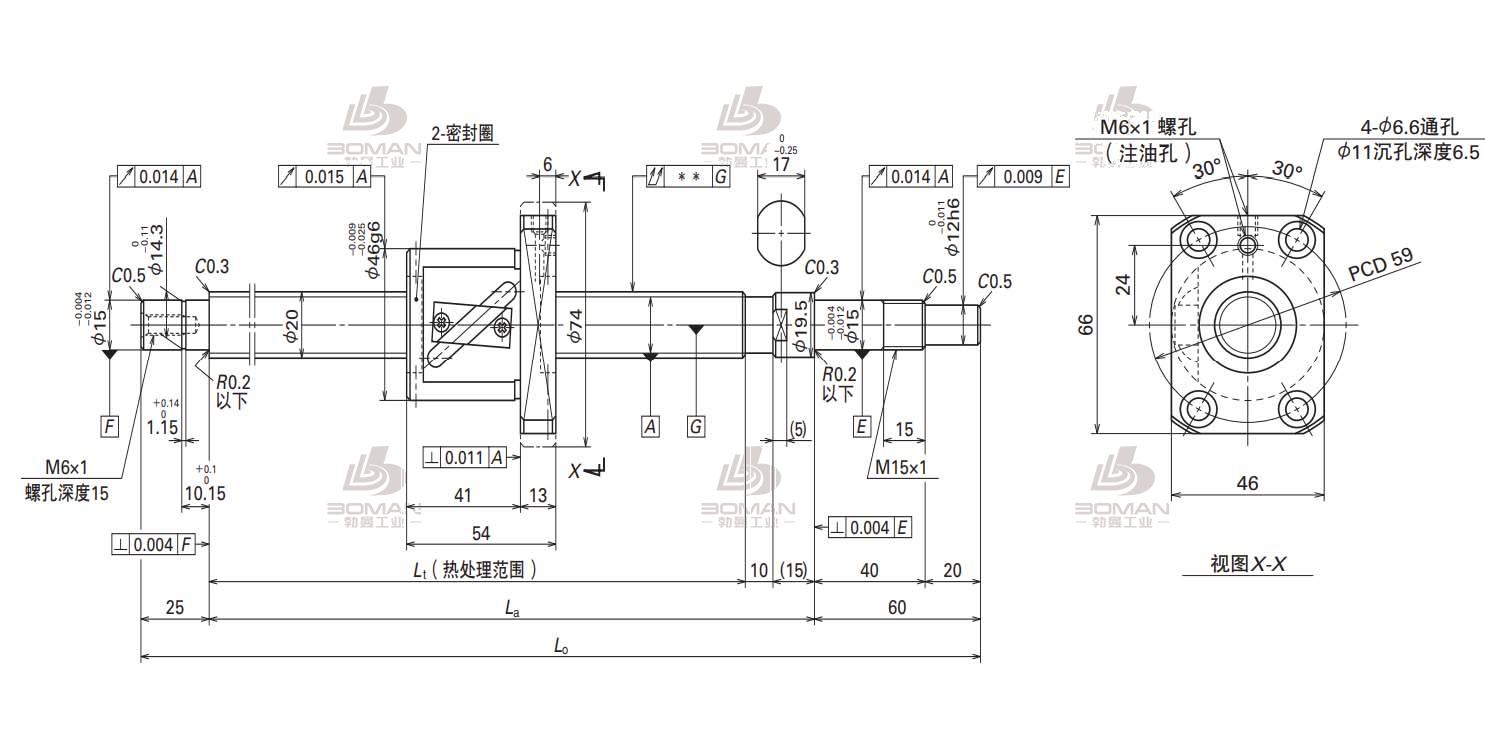 W2009FA-2-C5T10-MA标准滚珠丝杠