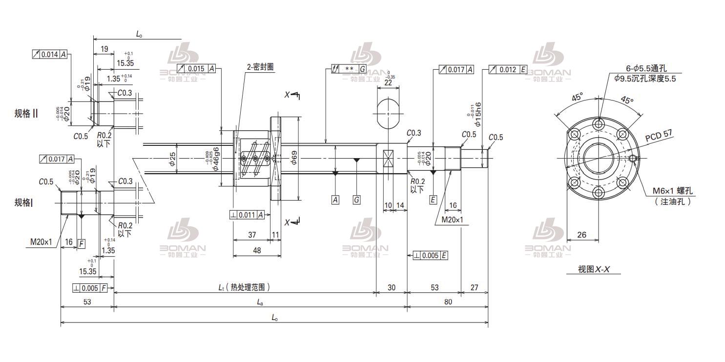 W2507SA-1P-C5Z4-SA标准滚珠丝杠