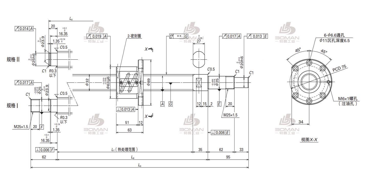 W3205SA-3P-C5Z6-FA标准滚珠丝杠