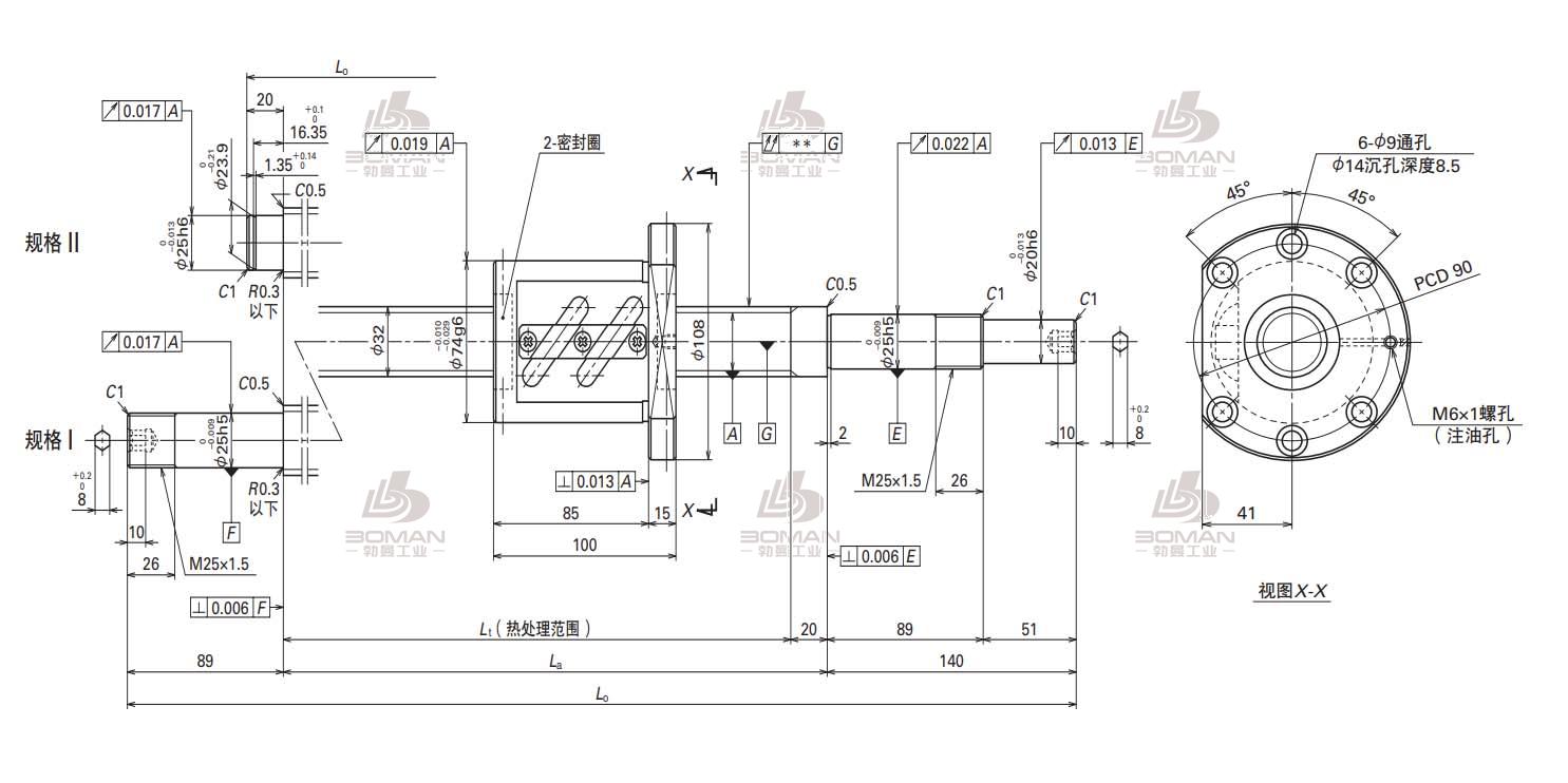 W3214SA-6Z-C5Z10-FA标准滚珠丝杠