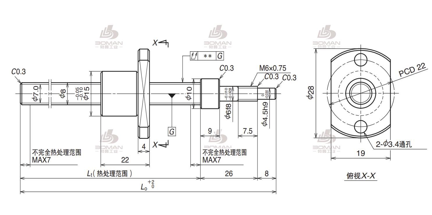 RMA0801.5C7S-280-RNFTL滚珠丝杠