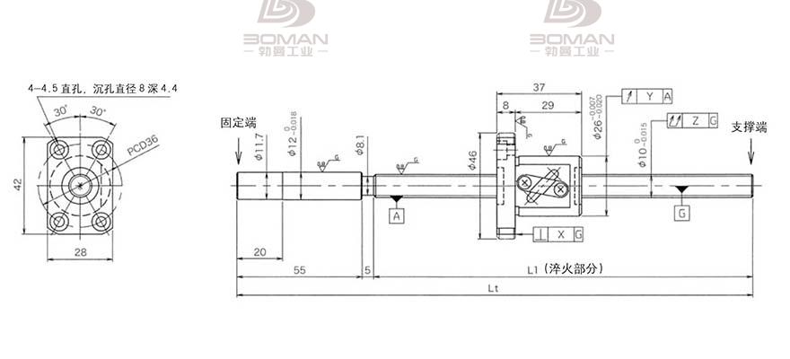 KURODA GG1004DS-BAPR-0255A 黑田精工滚珠丝杆