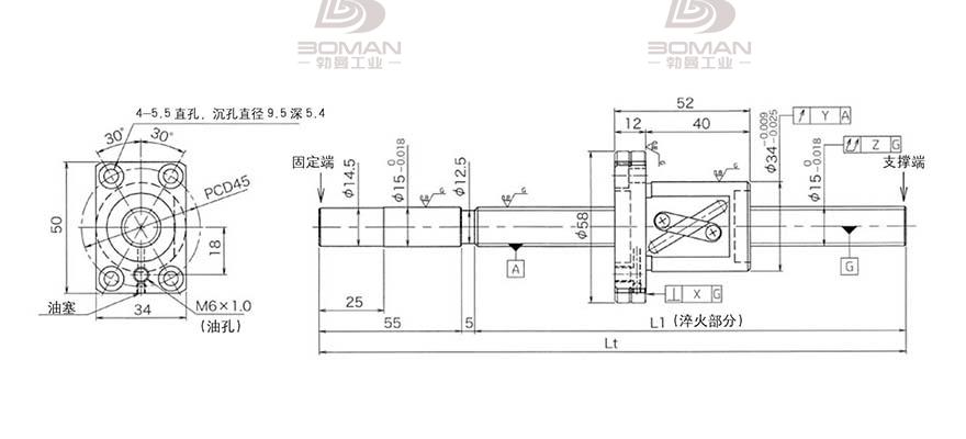 KURODA GG1510DS-BALR-1500A 黑田丝杆替换尺寸视频讲解