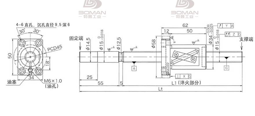 KURODA GG1520AS-BALR-1300A 黑田丝杆替换尺寸图片大全