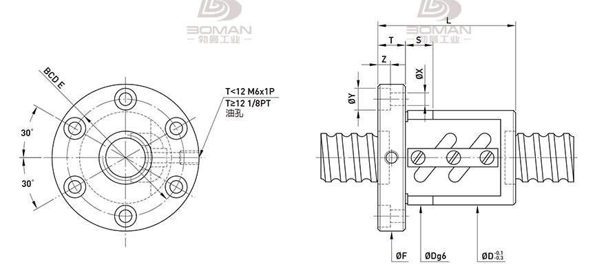 HIWIN上银 FSW 上银滚珠丝杆cad