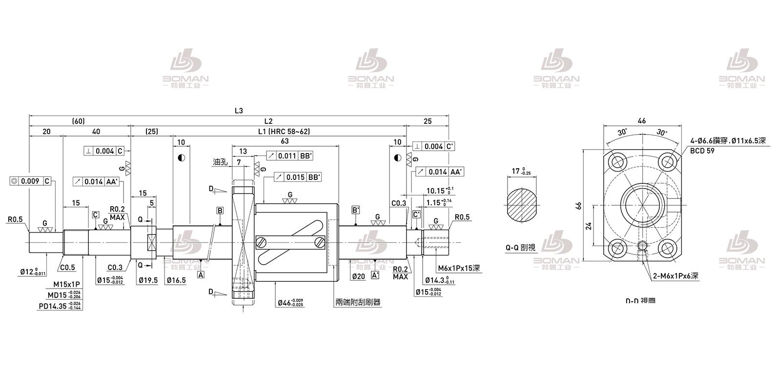 HIWIN上银 R20-20A1-FSW-310-420-0.018 上银滚珠丝杆选什么型号的