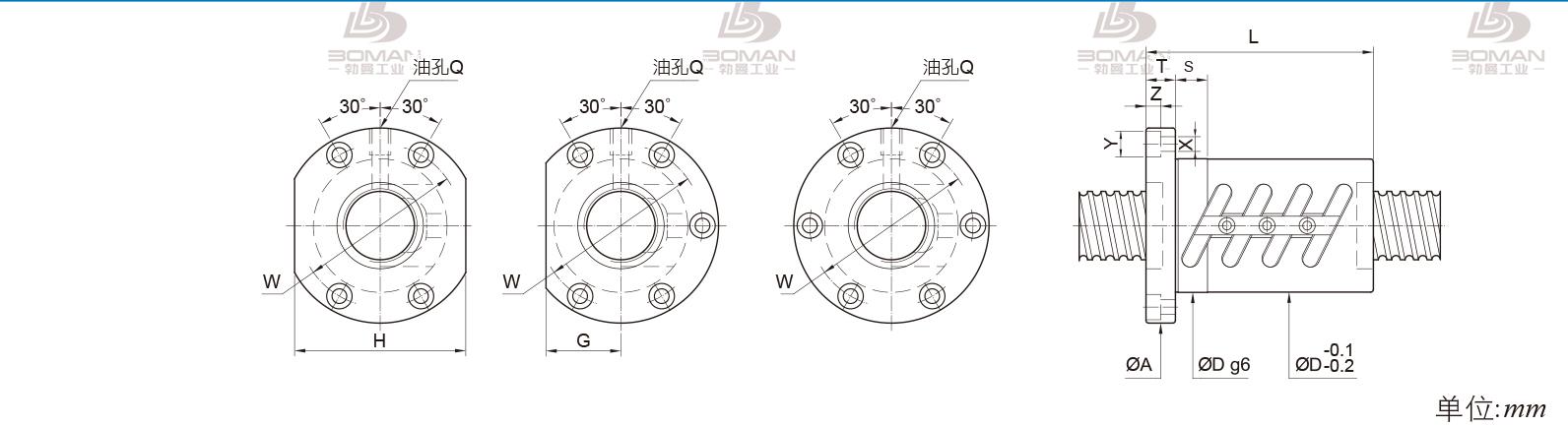 PMI FOWC5005-5 pmi滚珠丝杆精度等级