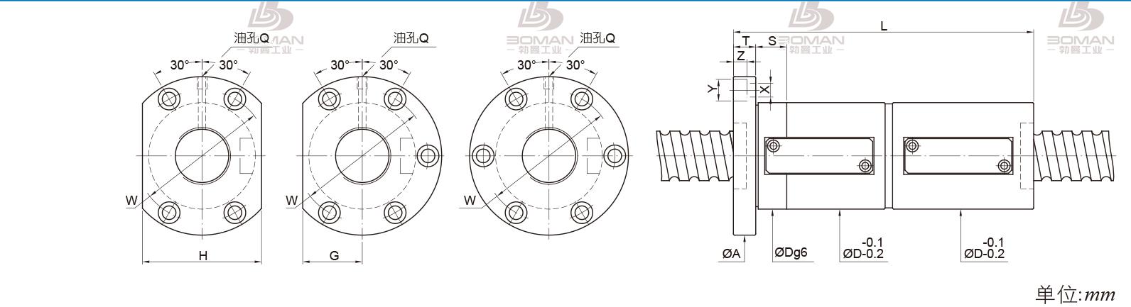 PMI FDWE5010-5 PMI丝杠绘制对照图