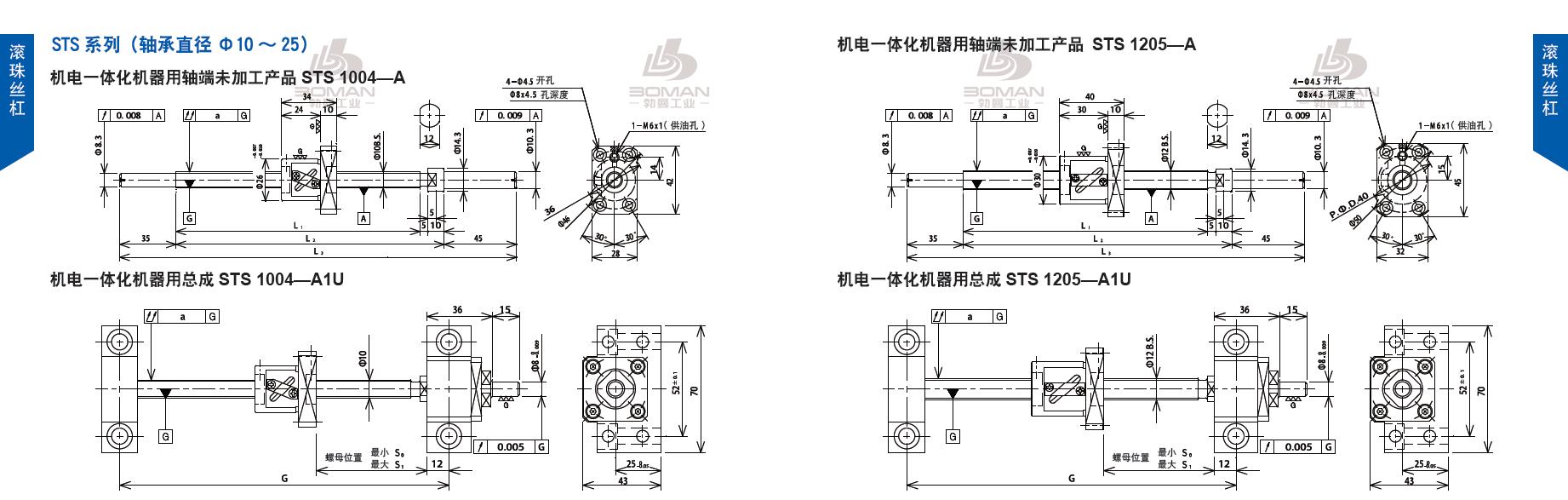 TSUBAKI STS1004-355C3-A tsubaki数控滚珠丝杆规格