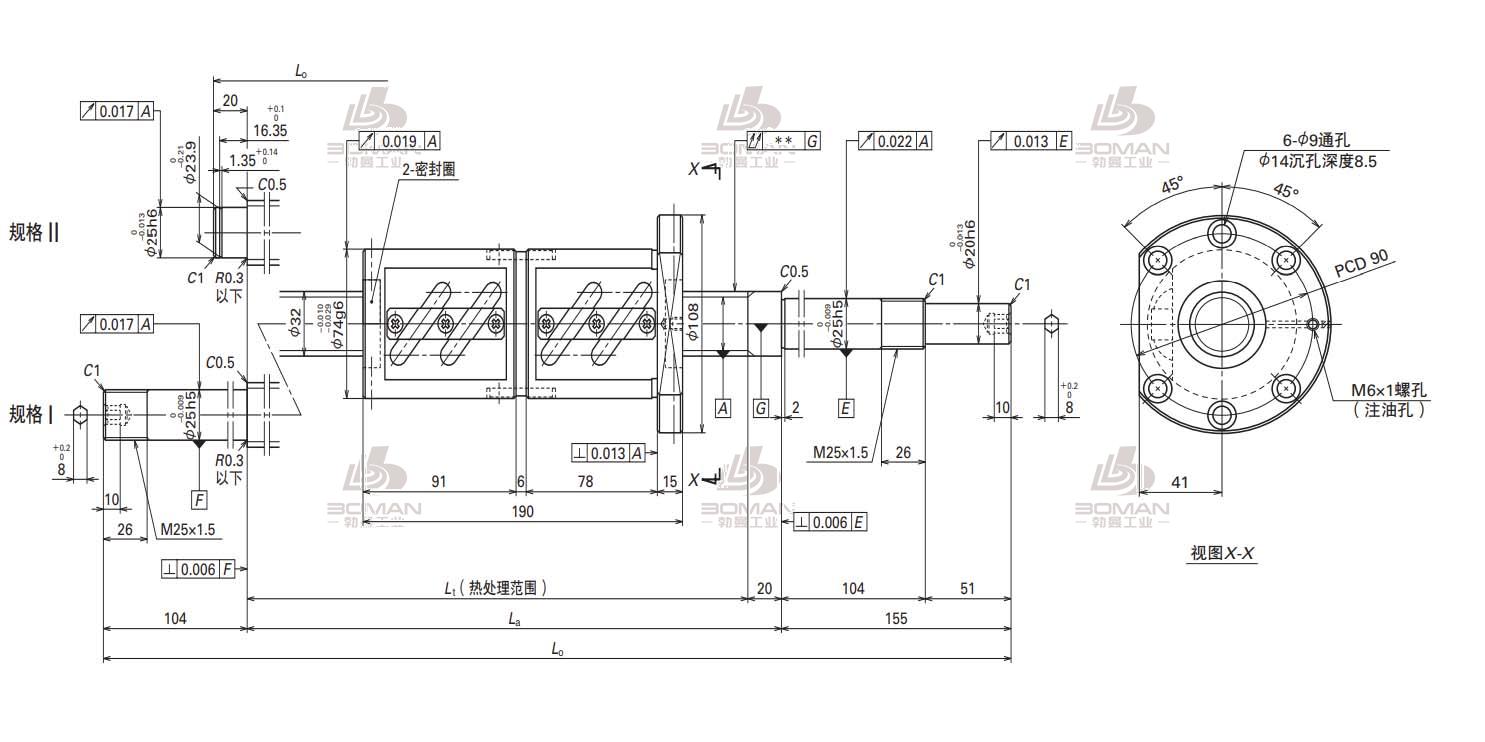 NSK W3217SA-2D-C5Z10-轴端完成品滚珠丝杠